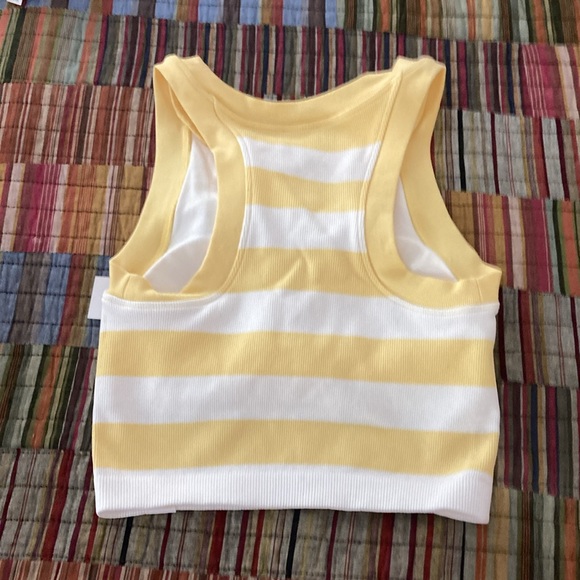 JoyLab Seamless Bra Top Size Extra Small Yellow and White NWT - Picture 3 of 4